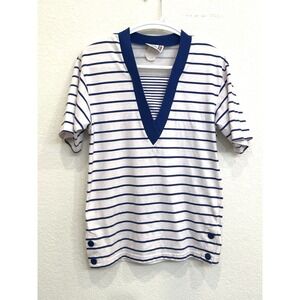 Vintage Nautical Women's Top Aron Size Small Shirt Beach Cruise Resortwear Boat